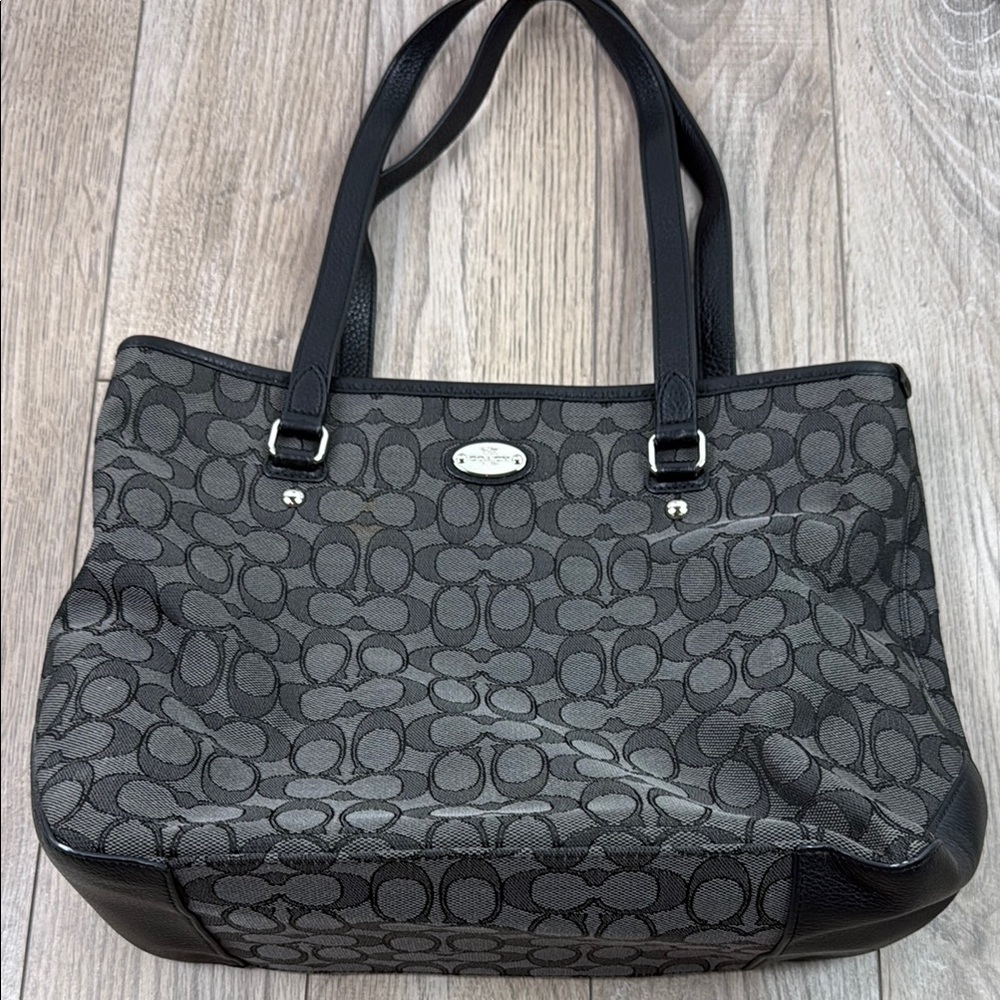 Coach jacquard logo tote